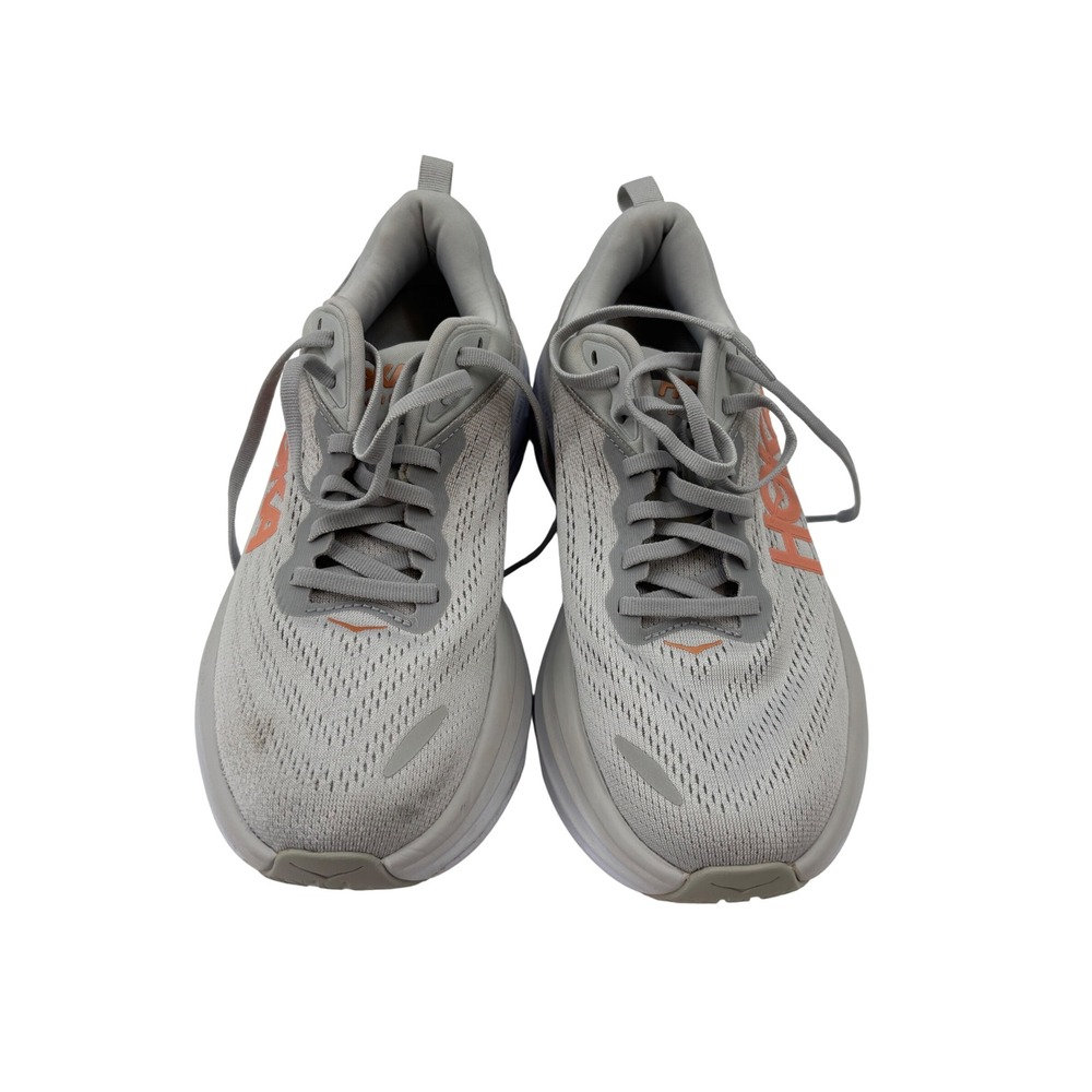 Sz 7.5 Hoka One One Women's Light Gray & Orange Bondi 8 Running Shoes